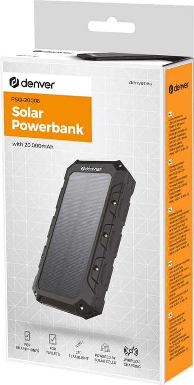 Denver 20000mAh Solar powerbank
