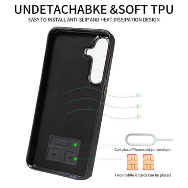 Multifunktionellt telefonfodral med korthållarställ för Samsung Samsun