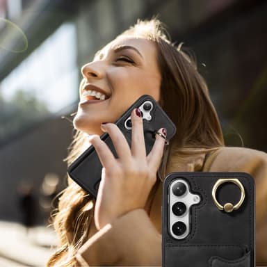 Multifunktionellt telefonfodral med korthållarställ för Samsung Samsun