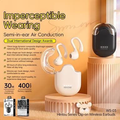 WEKOME Bluetooth Headset Semi-in-Ear Trådlösa hörlurar - Beige