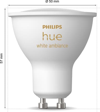 Philips Hue LED-lampa GU10 4,2W (2-pack)