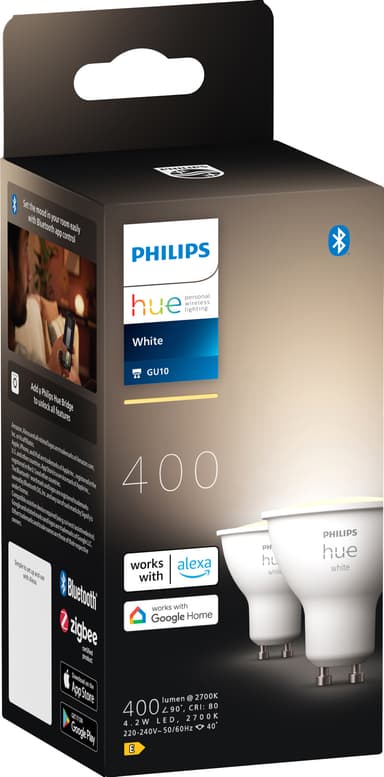 Philips Hue LED-lampa GU10 4,2W (2-pack)