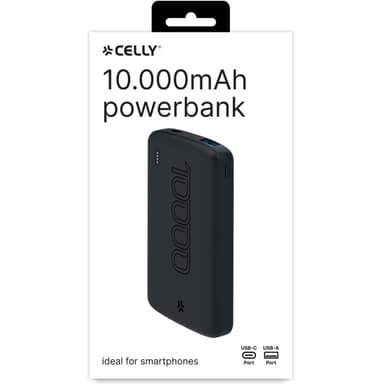 Celly PowerBank 10.000 mAh 10,5W Svart