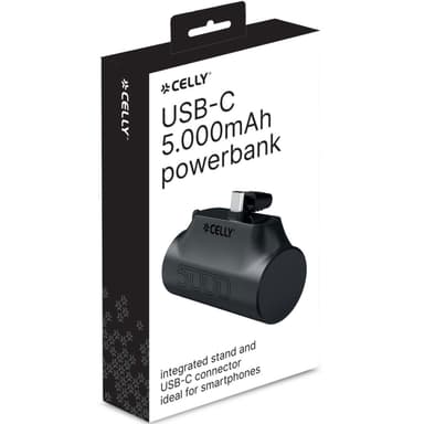 Celly PBC5000 Kompakt PowerBank med USB-C-kontakt 5000mAh Svart