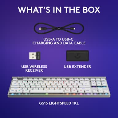 Logitech G G515 gamingtangentbord (taktilt, vitt)