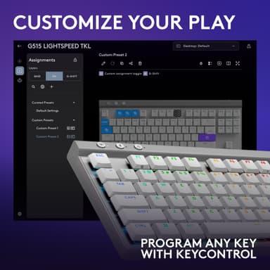 Logitech G G515 gamingtangentbord (taktilt, vitt)