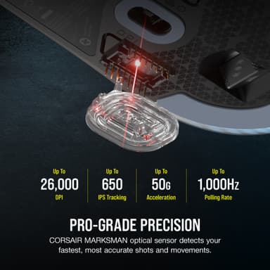 Corsair M75 RGB trådlös gamingmus (svart)