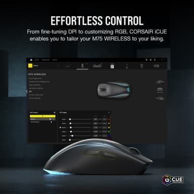 Corsair M75 RGB trådlös gamingmus (svart)