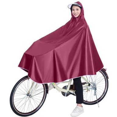Vattentät regnponcho för cykel Röd
