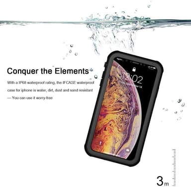 iPhone XR vattentätt fodral/skal Svart