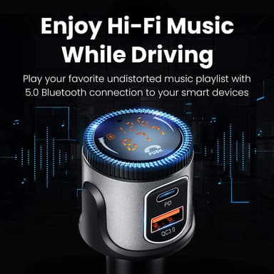 FM-sändare Bluetooth transmitter med snabbladdning