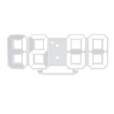 3D LED digital väckarklocka Vit