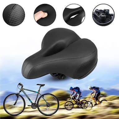 Cykelsadel bred och stötdämpande, regnskydd Vit