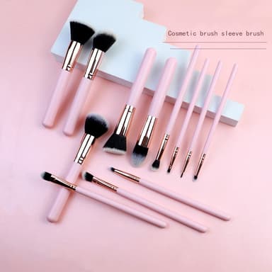 16-pack professionell makeupborstesats Rosa