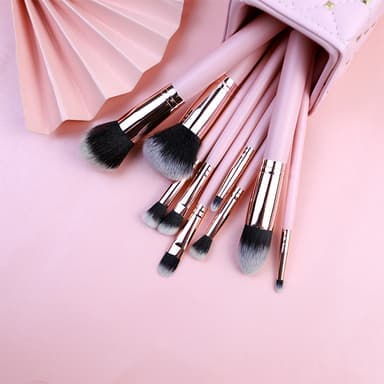 16-pack professionell makeupborstesats Rosa
