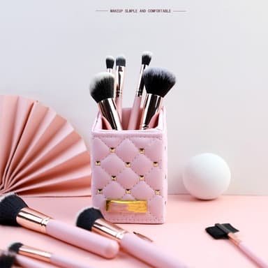 16-pack professionell makeupborstesats Rosa