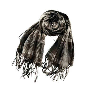 Cashmere-liknande linje rutnät scarf mångsidig brittisk stil Mörkgrå