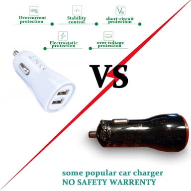 Billaddare 5V / 2.4A Dubbel USB med LED