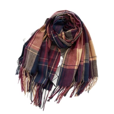 Cashmere-liknande linje rutnät scarf mångsidig brittisk stil Flerfärga