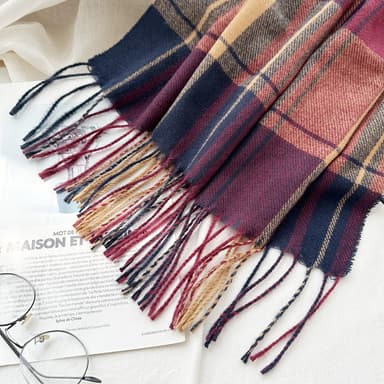 Cashmere-liknande linje rutnät scarf mångsidig brittisk stil Flerfärga