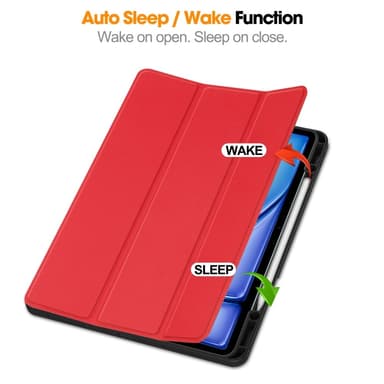 Till iPad Air 13 (2024) Slim fit tri-fold fodral Pennfack - Röd