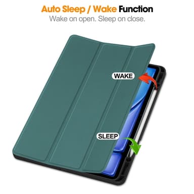 Till iPad Air 13 (2024) Slim fit tri-fold fodral Pennfack - Grön