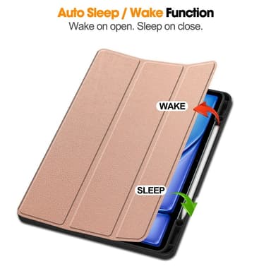 Till iPad Air 13 (2024) Slim fit tri-fold fodral Pennfack - RoseGold