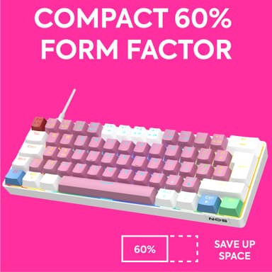 NOS C-450 Mini PRO RGB gaming tangentbord (cotton candy)