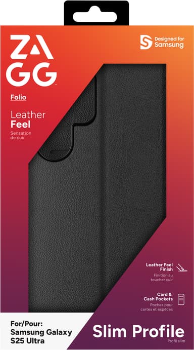 Zagg Samsung Galaxy S25 Ultra plånboksfodral (svart)