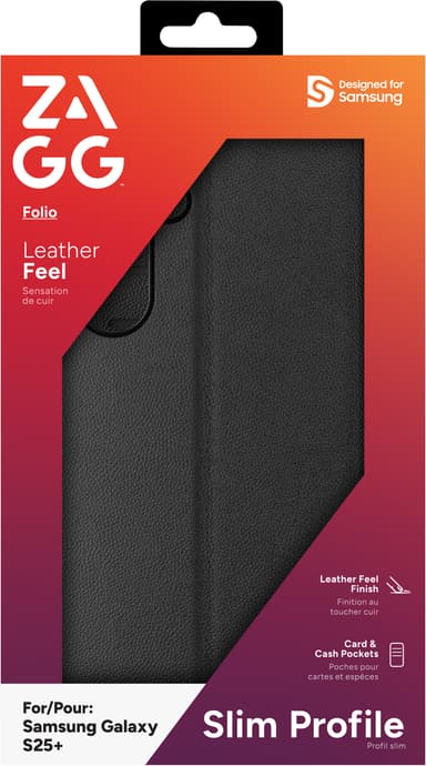 Zagg Samsung Galaxy S25+ plånboksfodral (svart)