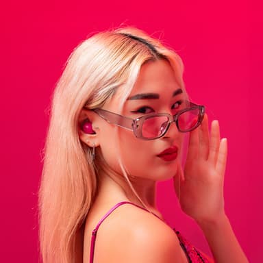 JLab Go Pop ANC true wireless in-ear hörlurar (fuschia)
