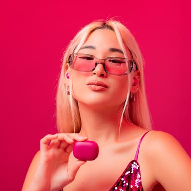 JLab Go Pop ANC true wireless in-ear hörlurar (fuschia)