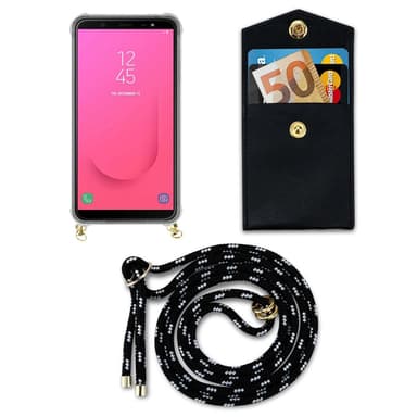 Samsung Galaxy J8 2018 Skal Fodral Kedja (Svart)