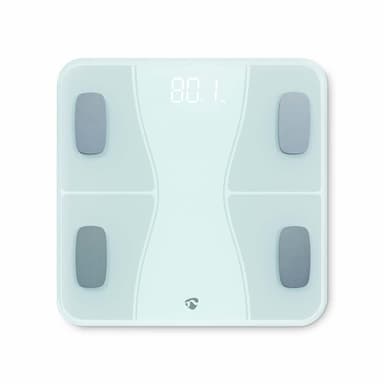 Nedis SmartLife Hälso Vågar | Bluetooth® | Ben / BMI / BMR / Fett / Muskler / Vatten / Vikt | 12 | Max last: 180 kg | Android™ / IOS | ABS / Glas | Vit