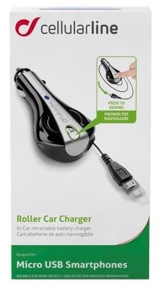 Cellularline Billaddare 12V microUSB med flexikabel