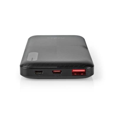 Nedis Powerbank | 10000 mAh | 1.5 / 2.0 / 3.0 A | Antal utgångar: 2 | Utgångsanslutning: 1x USB-A / 1x USB-Câ„¢ | Ingångsanslutning: 1x Micro USB / 1x USB-Câ„¢ | PD2.0 18W | Litium-polymer
