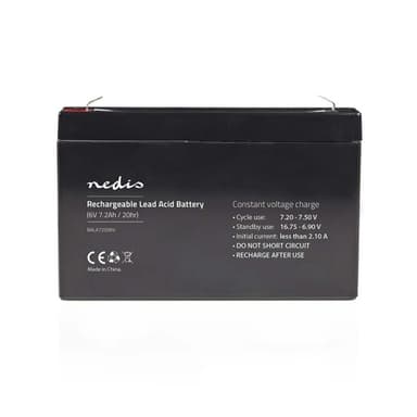 Nedis Uppladdningsbart blybatteri | Bly-syra | Uppladdningsbara | 6 V | 7200 mAh