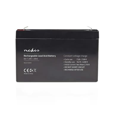 Nedis Uppladdningsbart blybatteri | Bly-syra | Uppladdningsbara | 6 V | 7200 mAh