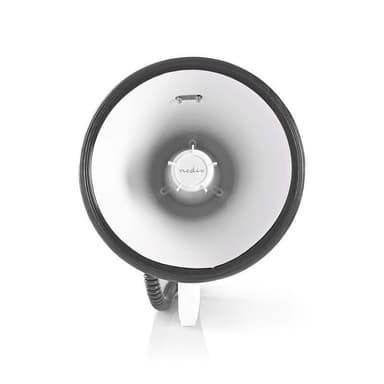 Nedis Megafon | Maximal räckvidd: 1500 m | Maximal volymkontroll: 135 dB | Avtagbar mikrofon | Inbygd siren | Axelrem | Blå / Vit