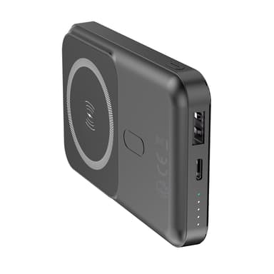 Forever MATB-100 Powerbank med trådlös laddning, PD QC 22.5W 10000 mAh, Svart