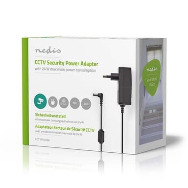 Nedis CCTV Strömadapter | 2.0 A | 12 V DC | 5.5 x 2.1 mm Hane | Hane | 1.50 m | Svart