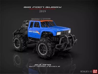 RC Big Foot Buggy 1:12, Blå/röd