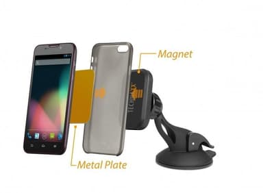 Technaxx Magnetisk bilhållare för smartphones & surfplattor + Billaddare (TE09)