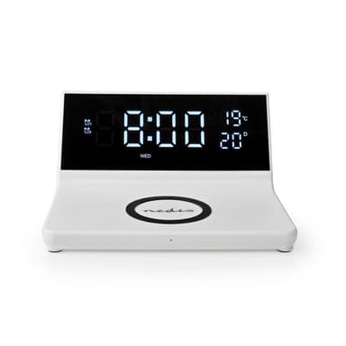 Nedis Trådlös laddare för Väckarklocka | Qi certifierad | 5 / 7.5 / 10 / 15 W | USB A-Hane | 2 Larmtider | Snooze-funktion