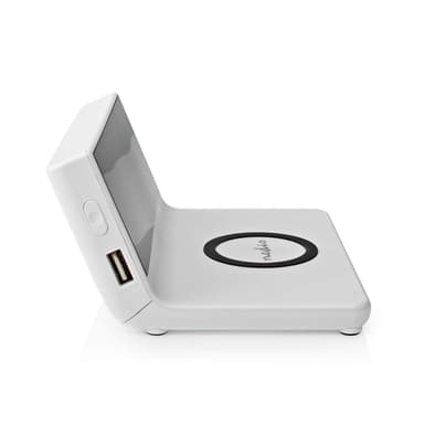 Nedis Trådlös laddare för Väckarklocka | Qi certifierad | 5 / 7.5 / 10 / 15 W | USB A-Hane | 2 Larmtider | Snooze-funktion