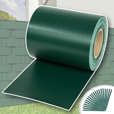 tectake PVC-skyddsfilm med fästklämmor - 70 m, grön