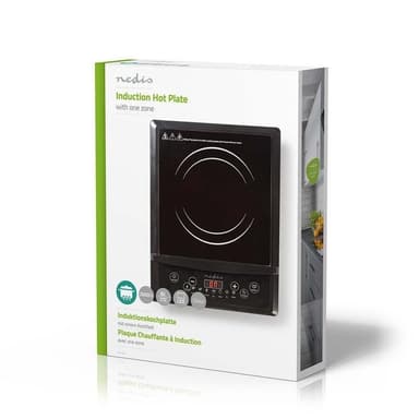 Nedis Induktionsplatta | Matlagningszoner: 1 | 2000 W | Överhettningsskydd | Svart | Timer | Turbo action | Barnlås | LCD-skärm