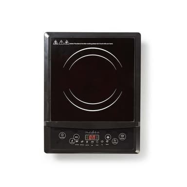 Nedis Induktionsplatta | Matlagningszoner: 1 | 2000 W | Överhettningsskydd | Svart | Timer | Turbo action | Barnlås | LCD-skärm