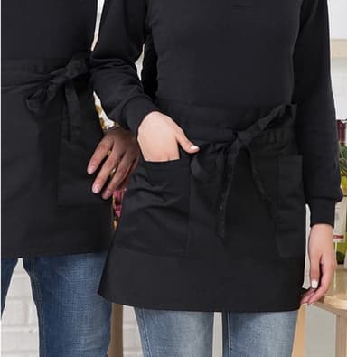 2-pack kort förkläde med ficka för kaféer, bagerier, restauranger Svar