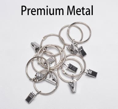 Gardinringar med klämmor Silver 32 mm 20 st